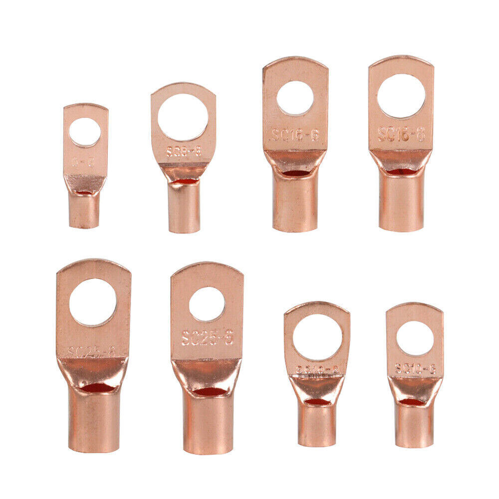 140/280PCS Copper Wire Lugs Battery Cable Ends Terminal Connectors