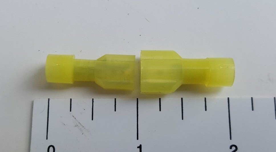 5 PCS. MALE AND FEMALE FULLY INSULATED TERMINAL, YELLOW, 12-10 GAUGE