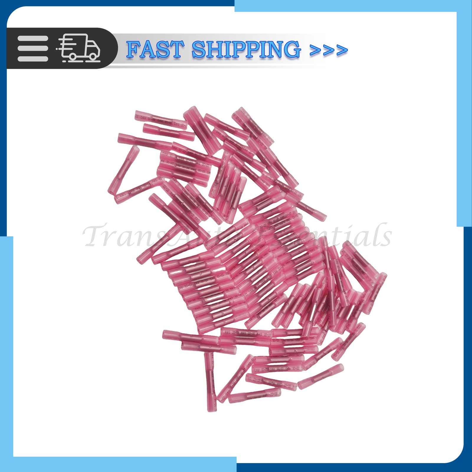 100x Heat Shrink Waterproof Wire Connectors For 22-16 AWG Butt Seal Terminals