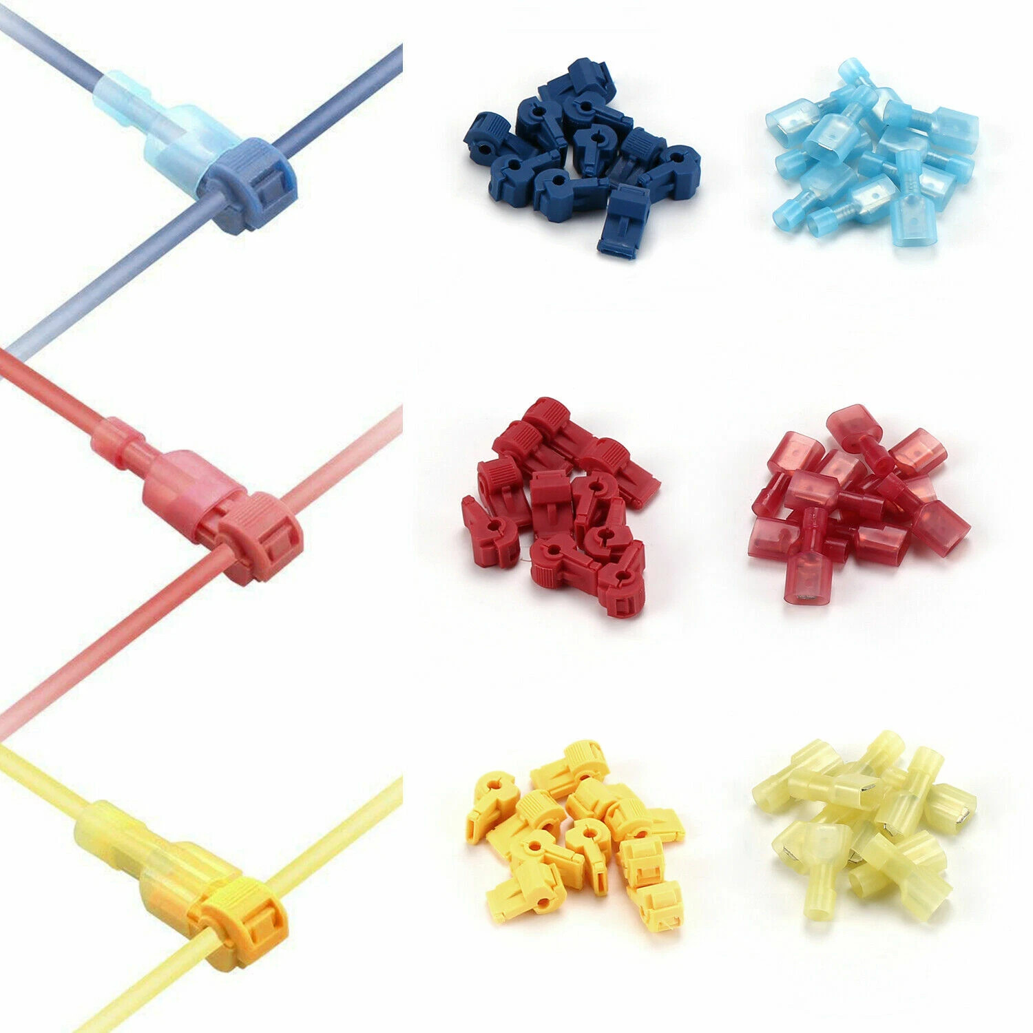 240/60 T-Taps Wire Terminal Connectors Insulated Quick Splice Combo Kit 22-10AWG