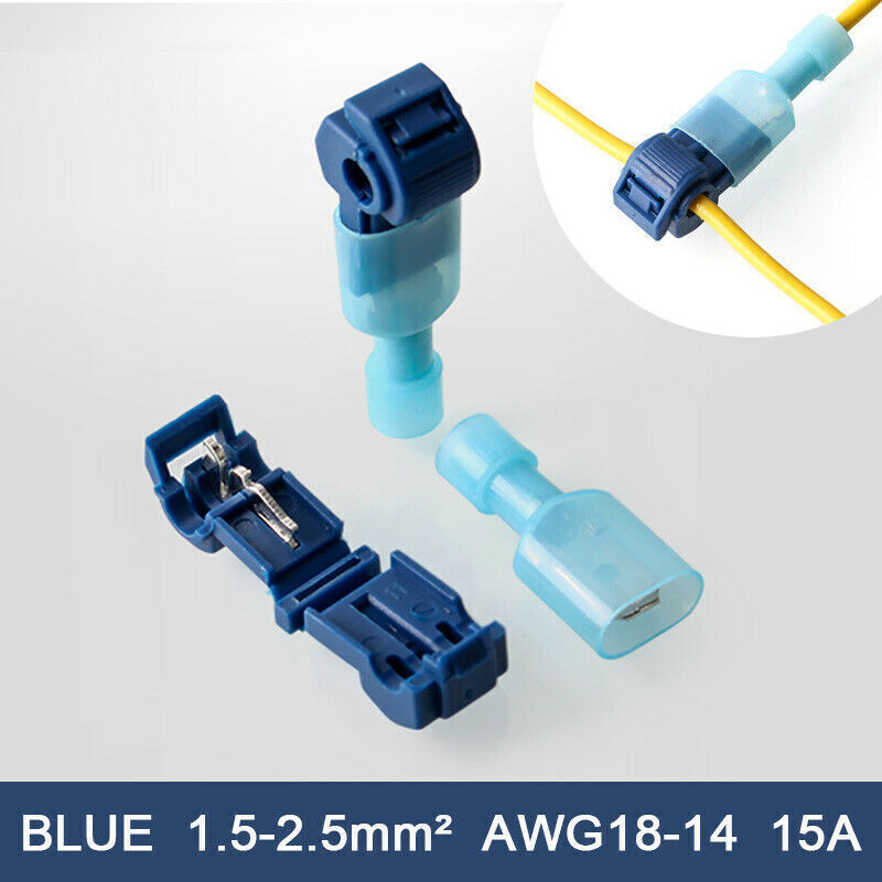 90PCS Insulated T-Taps Quick Splice Wire Terminals Crimp Connectors Kit 22-10AWG