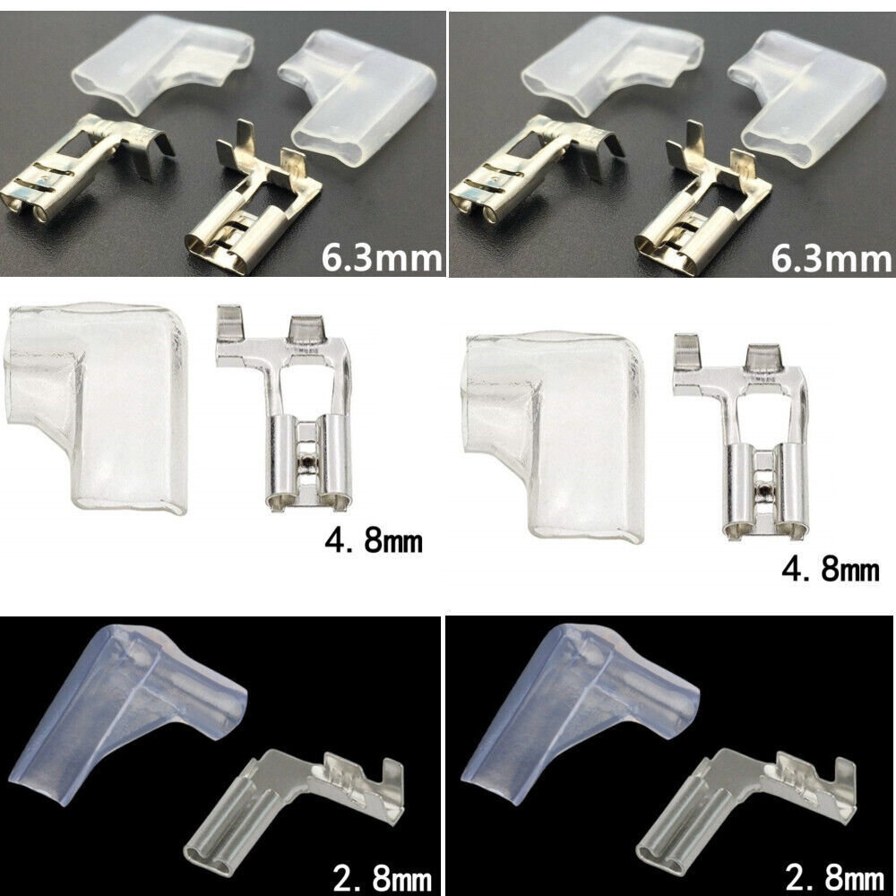 Spade Terminals Flag Crimp Wire Connectors w/Insulating Sheath6.3mm 2.8mm 4.8mm