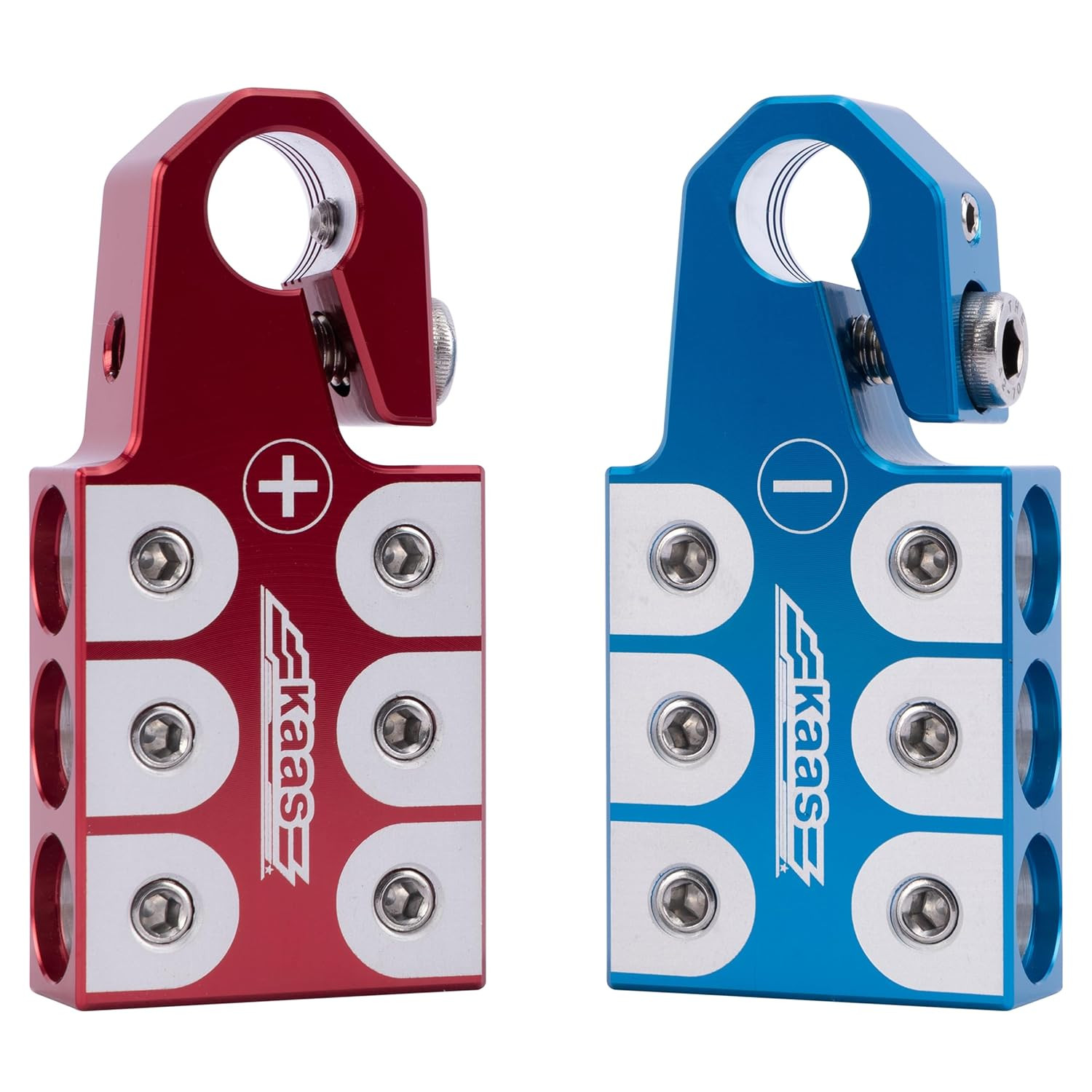 Kaas 6-Way Lead Acid Battery Terminal Connector, Colored Anode (Red/Blue) Set, f