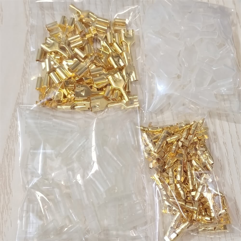 300x Male Female Double Bullet Connector 4.0mm Wire Terminal Insulated Sleeve US
