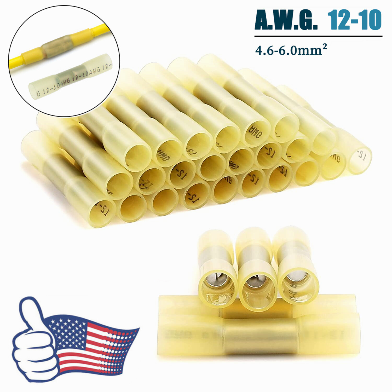 300PCS Waterproof Seal Heat Shrink Crimp Butt Terminal Wire Connector Splice Kit