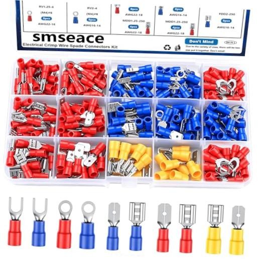 Wire Crimp Connectors 2.8mm/4.8mm/6.3mm 22-10AWG Male and Female 125Pcs