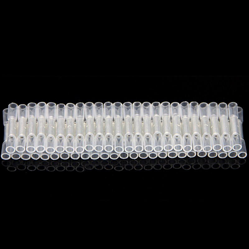 50PCS White Heat Shrink Wire Connector Butt Splice Waterproof Terminal 26-24AWG