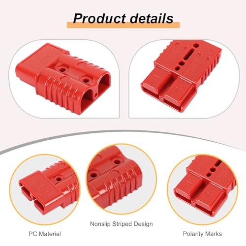 Red 600V Quick Connector for 350A 600V Battery – 2PC Red