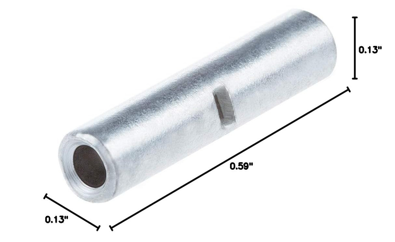 AIRIC UL Listed Non Insulated Butt Connectors 22-16 AWG,100 Pcs Electrical Seaml