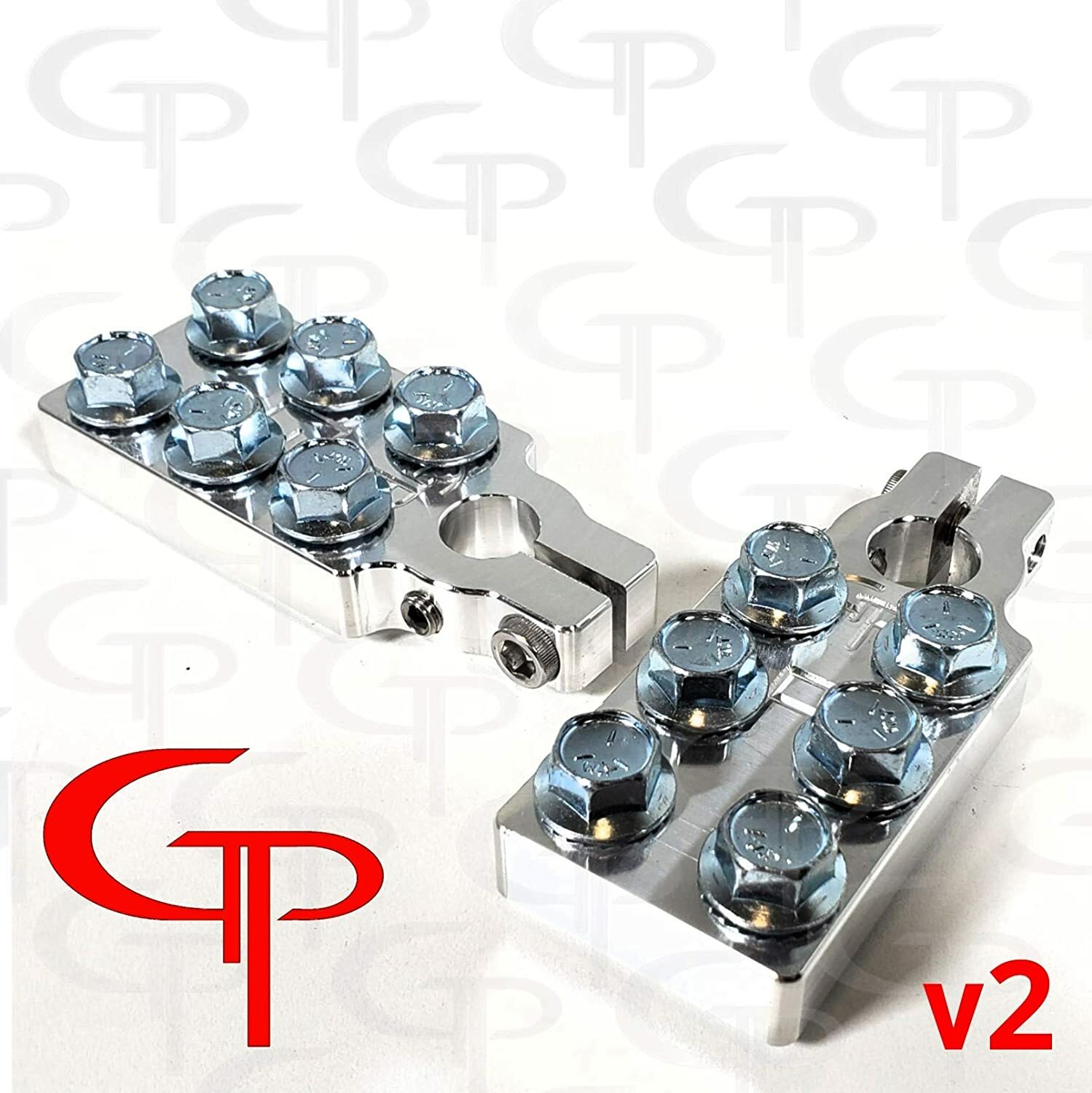 SAE 6 SPOT BATTERY TERMINALS GP CAR AUDIO LUGS TOP POST HEAVY DUTY 1/0 4 2/0
