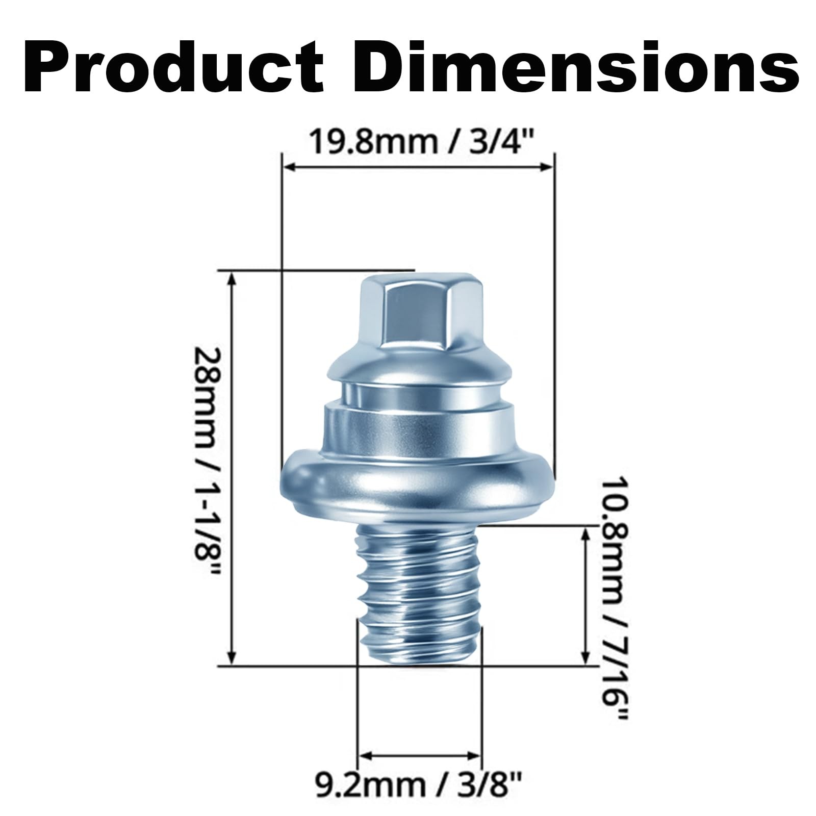 3 PCS 3/816 Universal Side Post Battery Terminal Bolts Nuts Kit Auto Truck