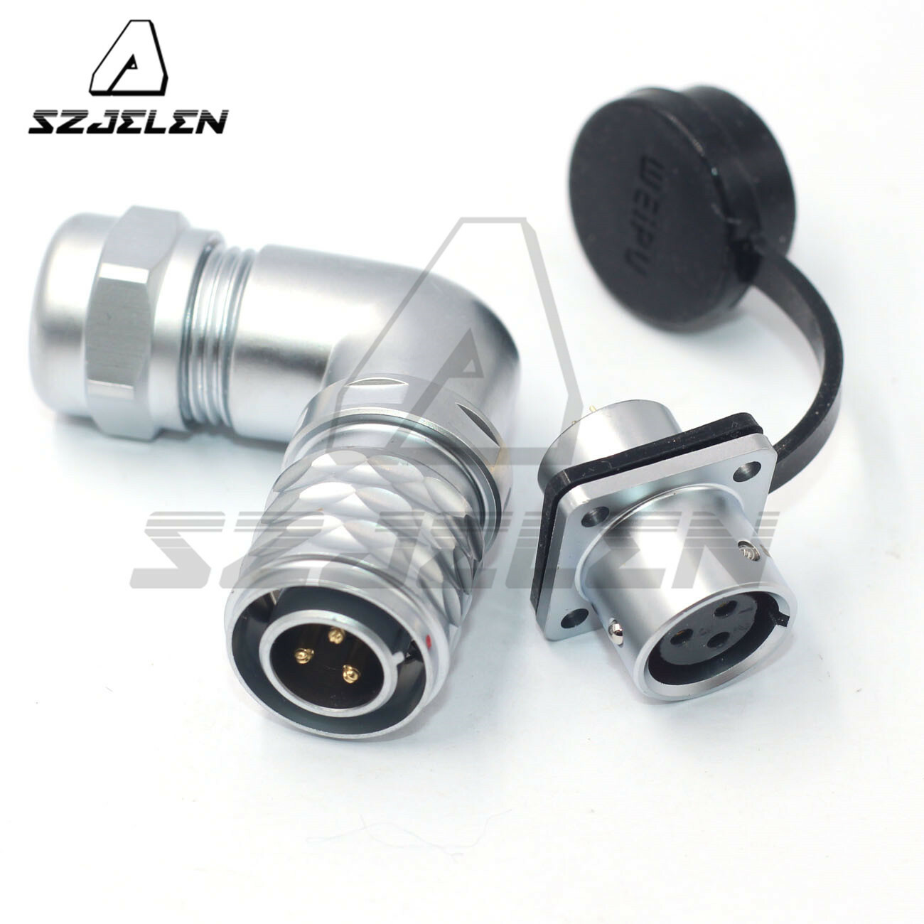 Weipu SF12 3Pin Flanged elbow aviation connector,Industrial electrical connector