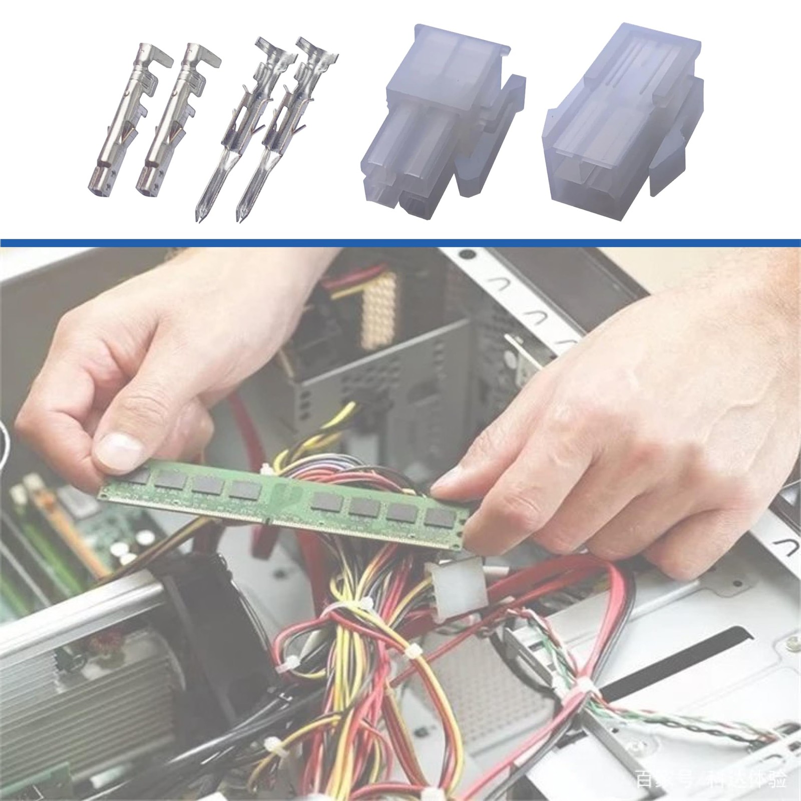8-Piece 4-Pin Connector Set, 18-24AWG, 4.2mm, 0.0165, Disconnect Terminal