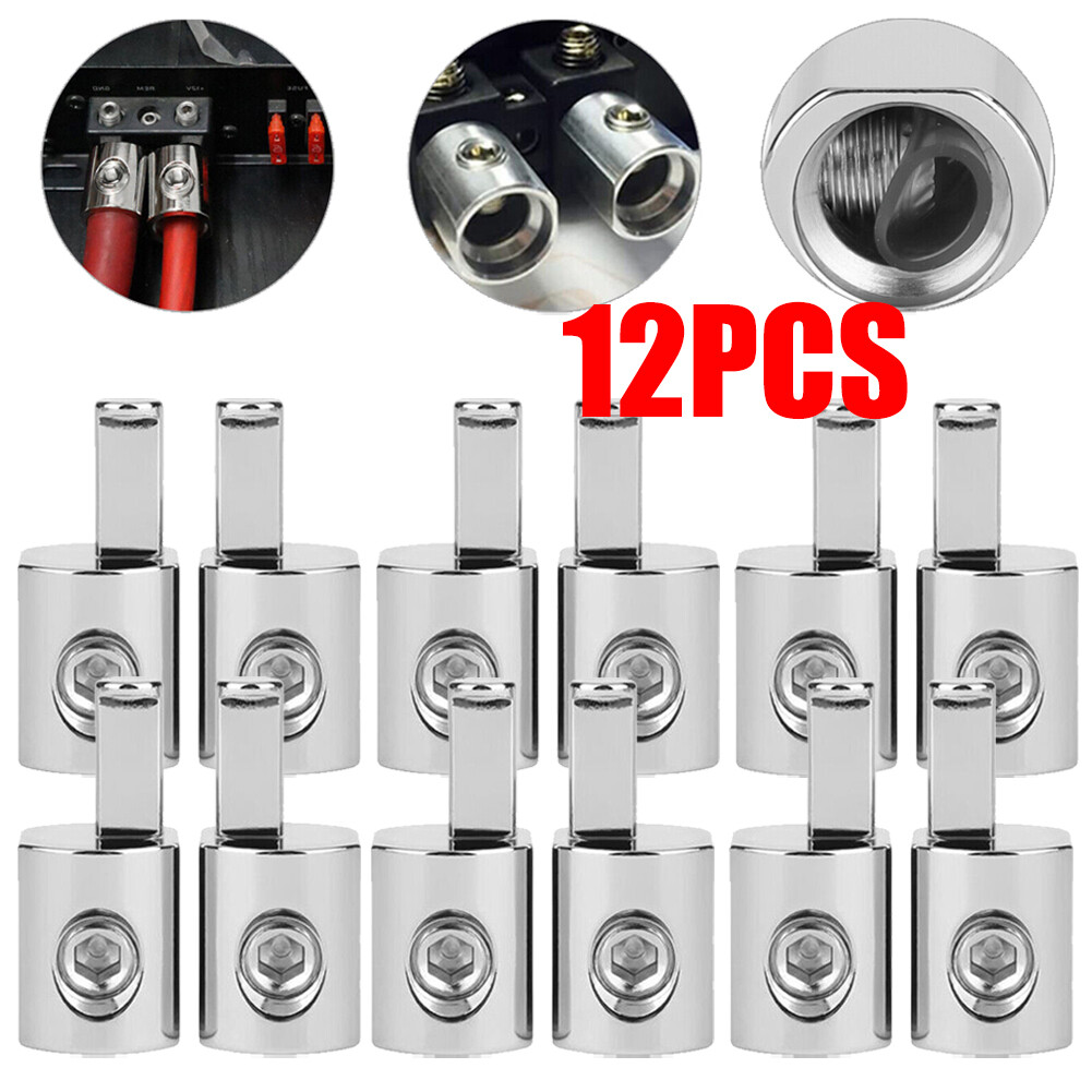 12Pcs 1/0 Gauge To 4 Gauge Pin AWG Power Wire Reducer Car Audio Amp Terminal US