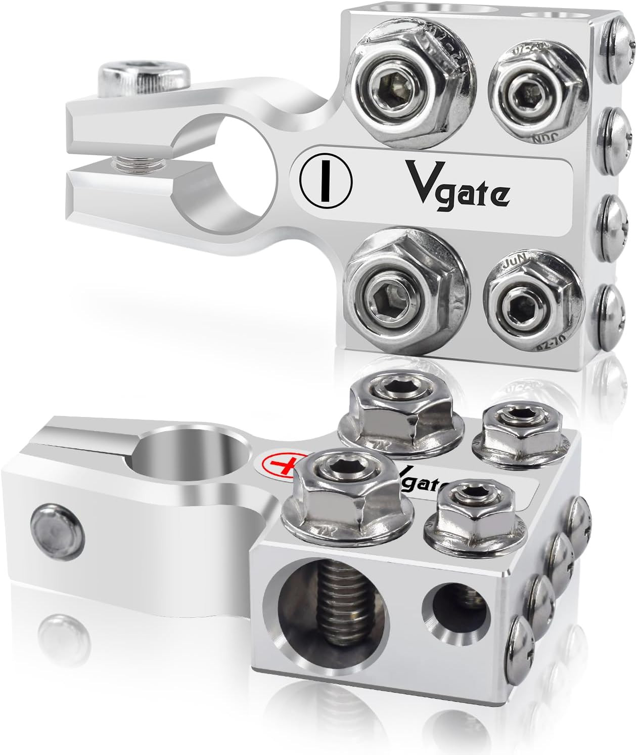 Vgate 12-Way Lead Acid Battery Terminal Connector, Multi-Size Hole Holder, 8AWG