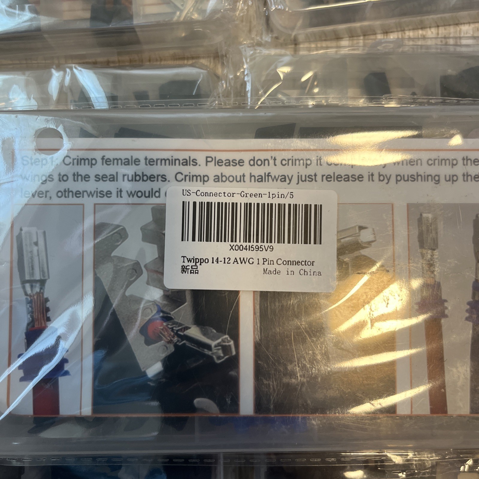 (6) 14-12 AWG 1 Pin Connectors Kit 1 Wire 1 pin/5kit/14-12AWG lot of 6