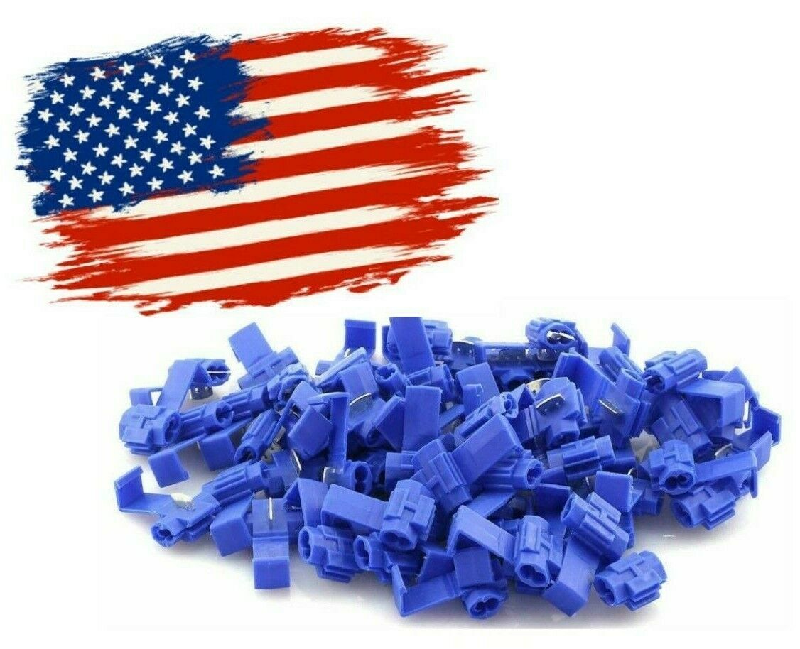 ABSOLUTE 50pcs Scotch Lock Quick Splice Wire Terminals Snap Lock Blue 16-14 AWG