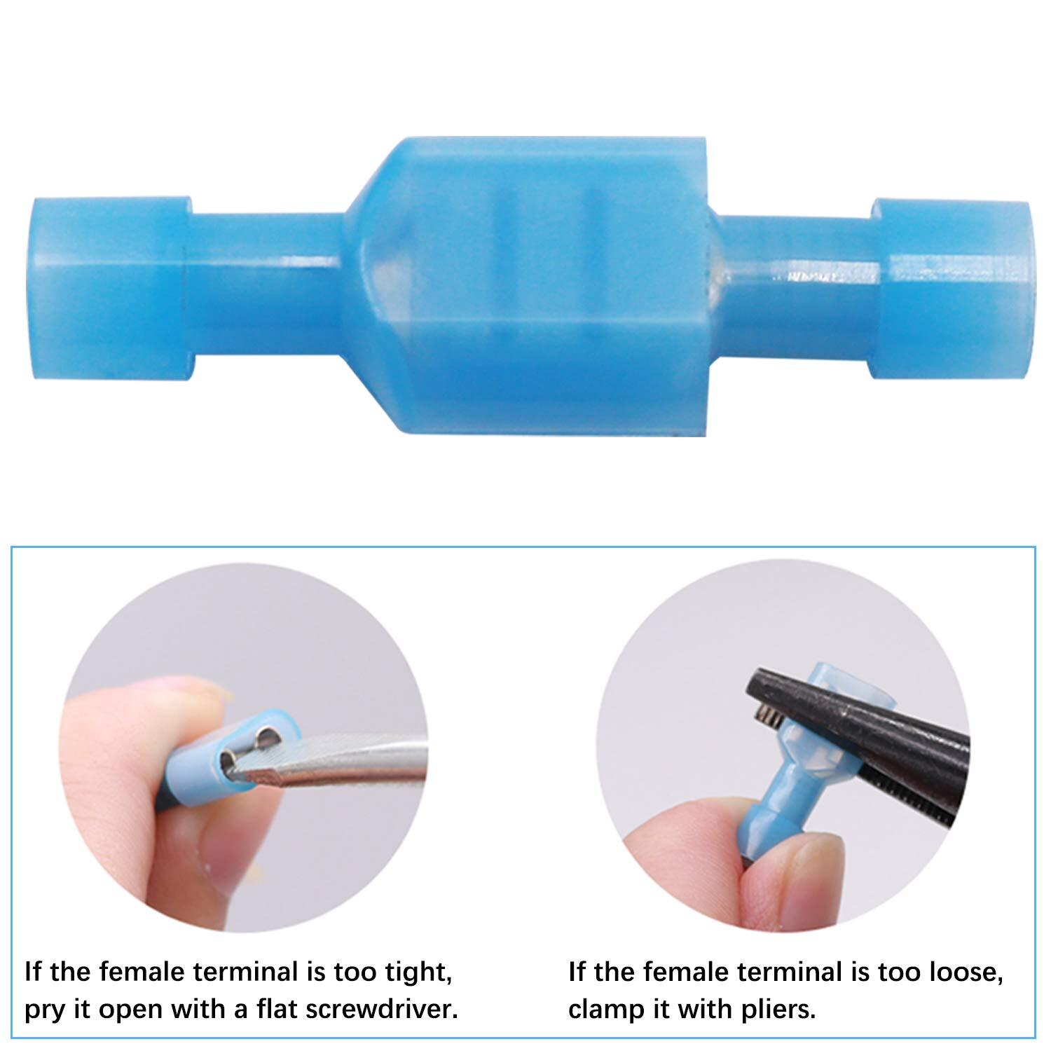 200/100Pcs Insulated Female Spade Connectors 16-14AWG Heat Shrink Wire Terminals