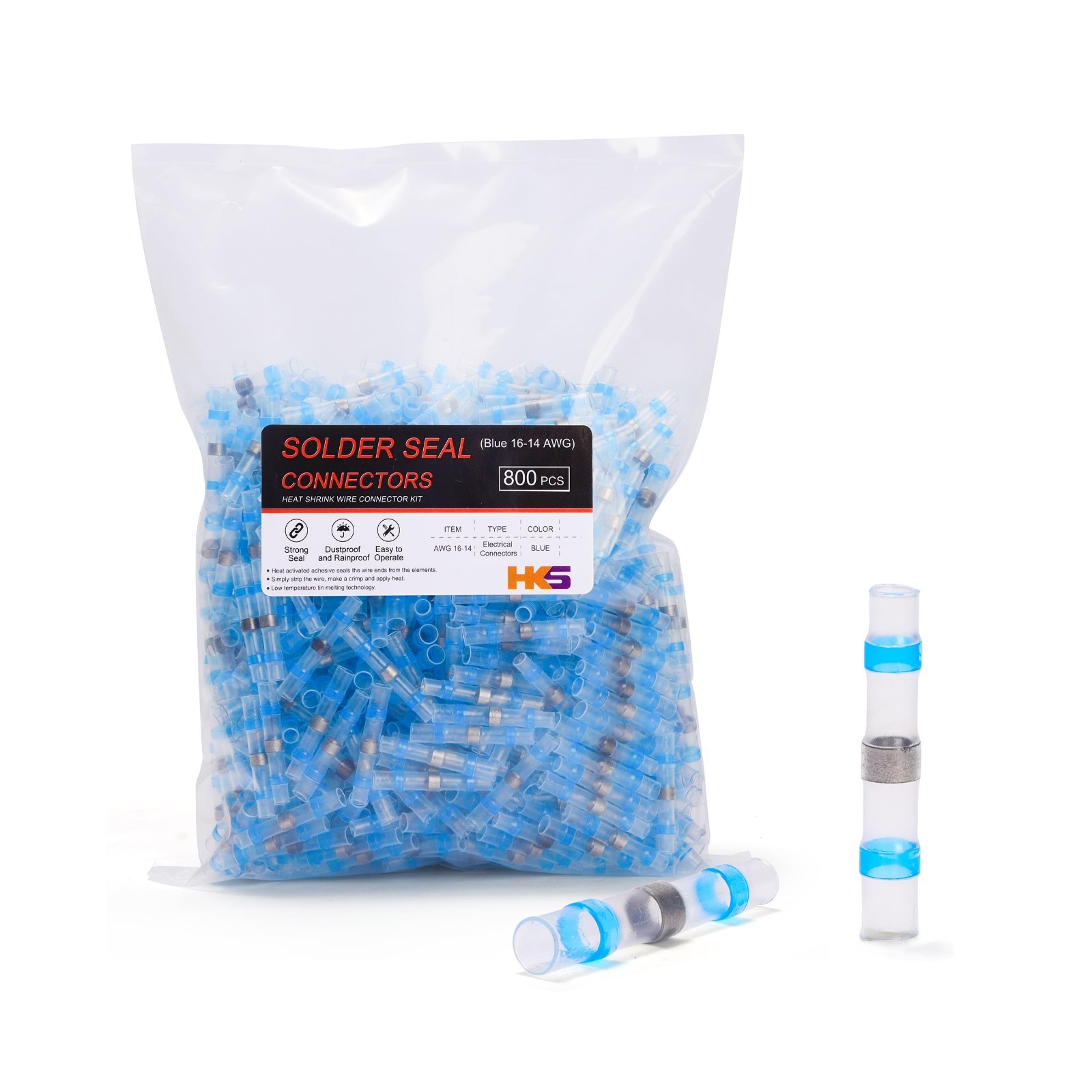 800 PCS Heat Shrink Solder Seal Wire Connectors 16-14 AWG – Waterproof Insulated