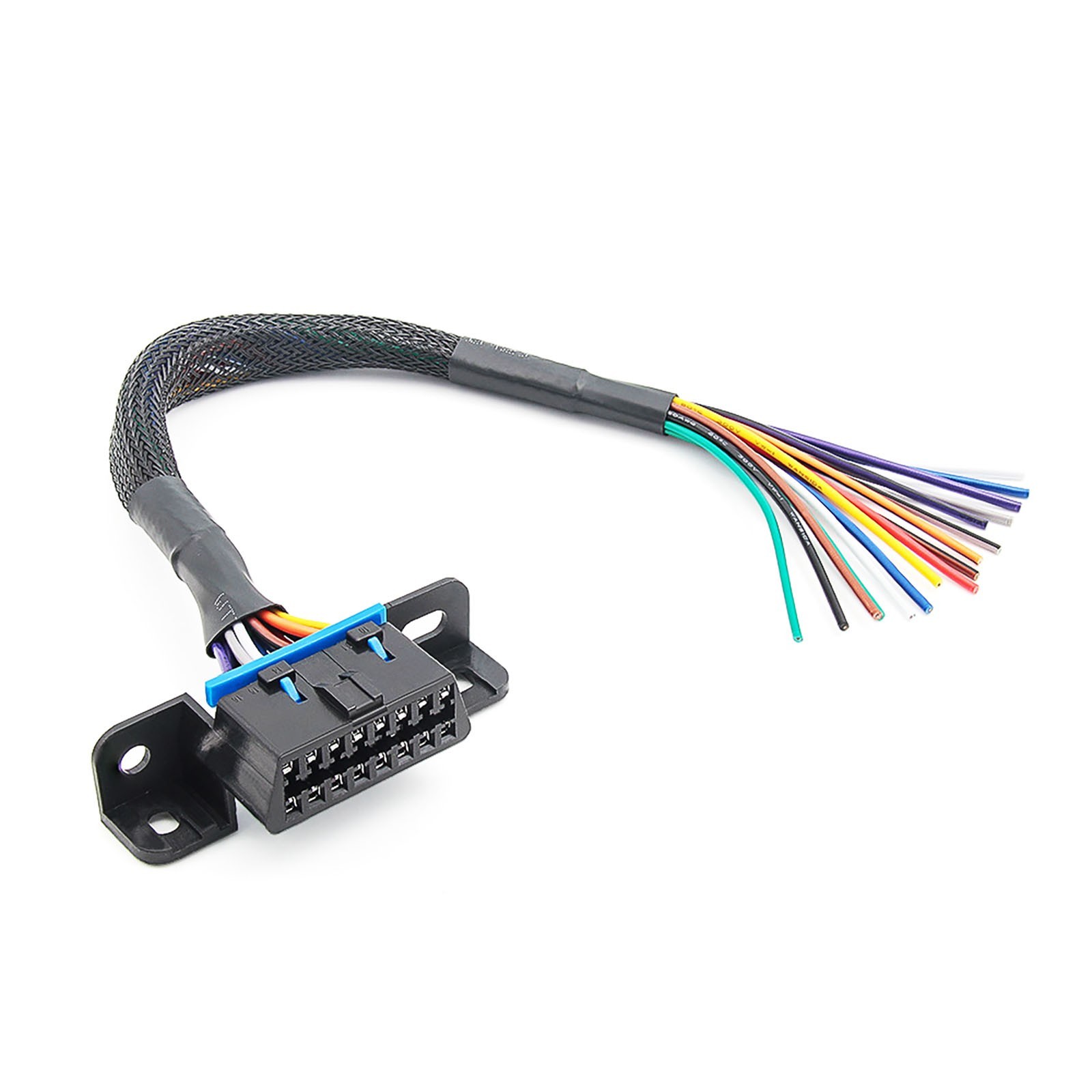 16 Pin OBD2 Female Connector to Open Cable Dash Port Pigtail Fixed Wire NEW