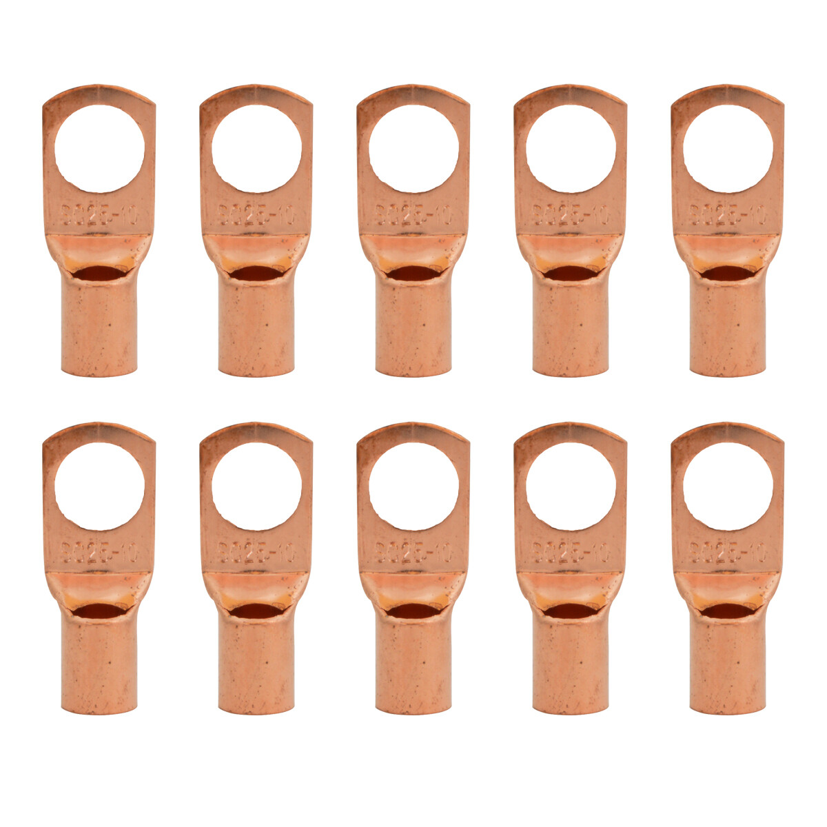 4 AWG Pure Copper Lugs Ring Terminals Connectors 3/8″ Inch Ring Size 10 Pack