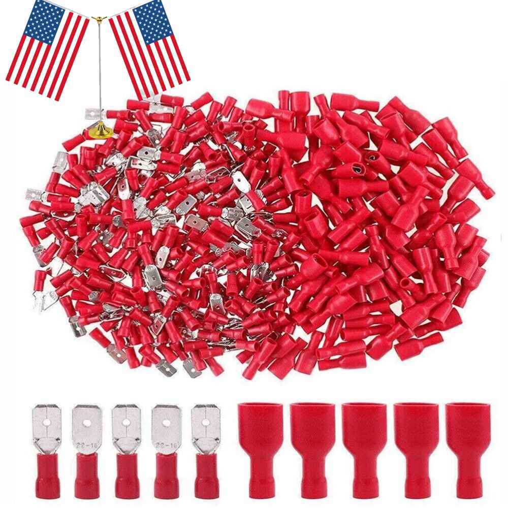 400-100x Insulated Crimp Connectors Female Male Electrical Wire Spade Terminals