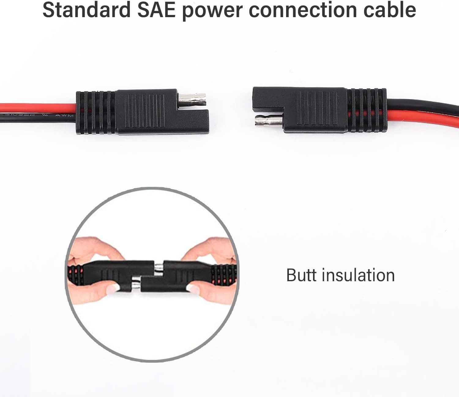 5PCS SAE Connectors Quick Disconnect Wire Harness,2 Pin SAE Plug with 12 Gauge W