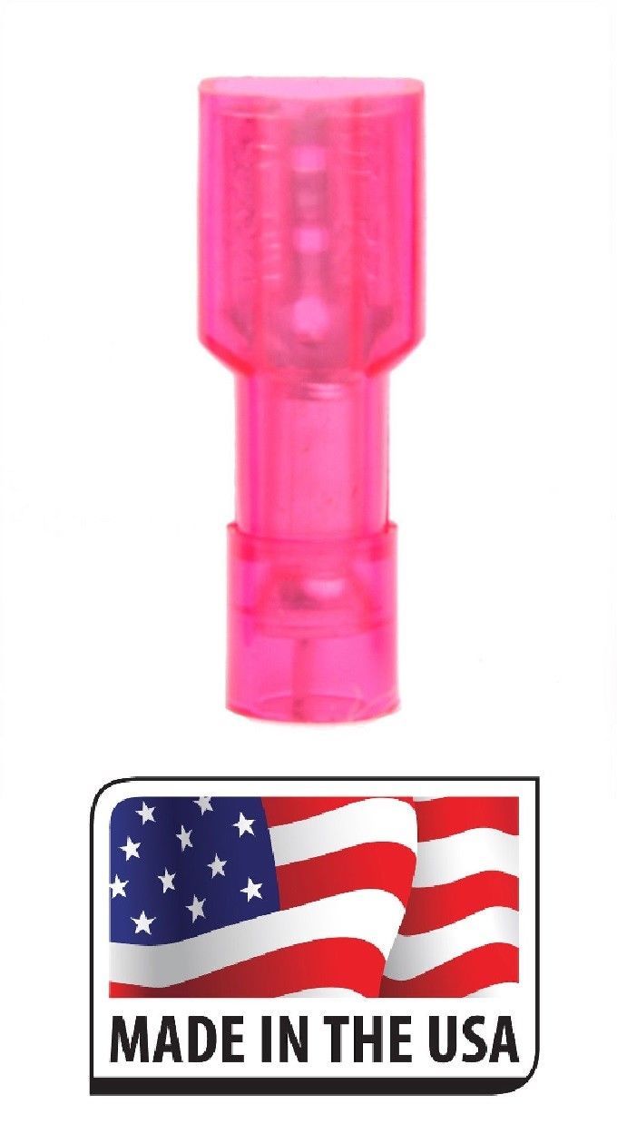 (100) 22-18 NYLON QUICK DISCONNECT (FEMALE) .187 CONNECTOR FULLY INSULATED 3/16″