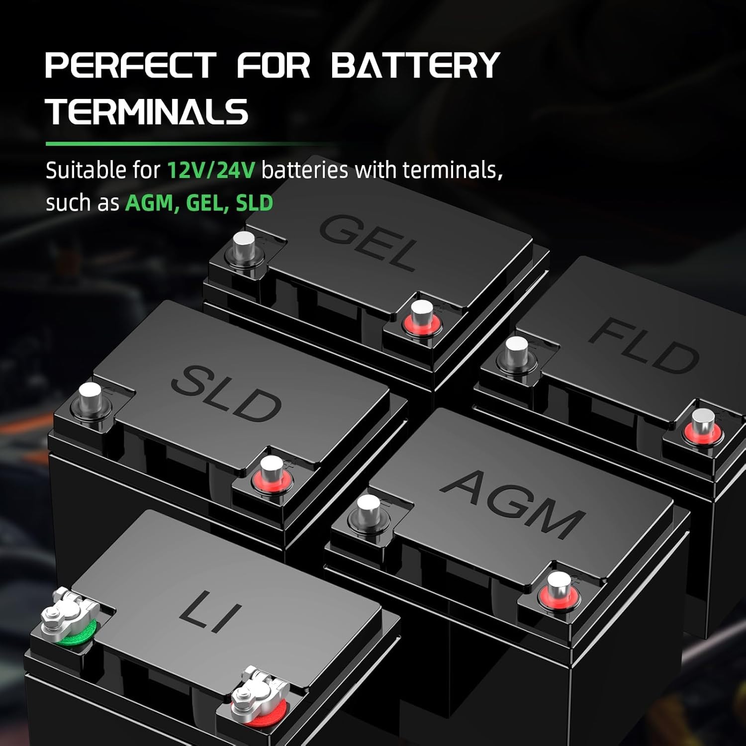 Battery Terminal Connectors Kit Heavy Duty Positive Negative for Auto Car Marine