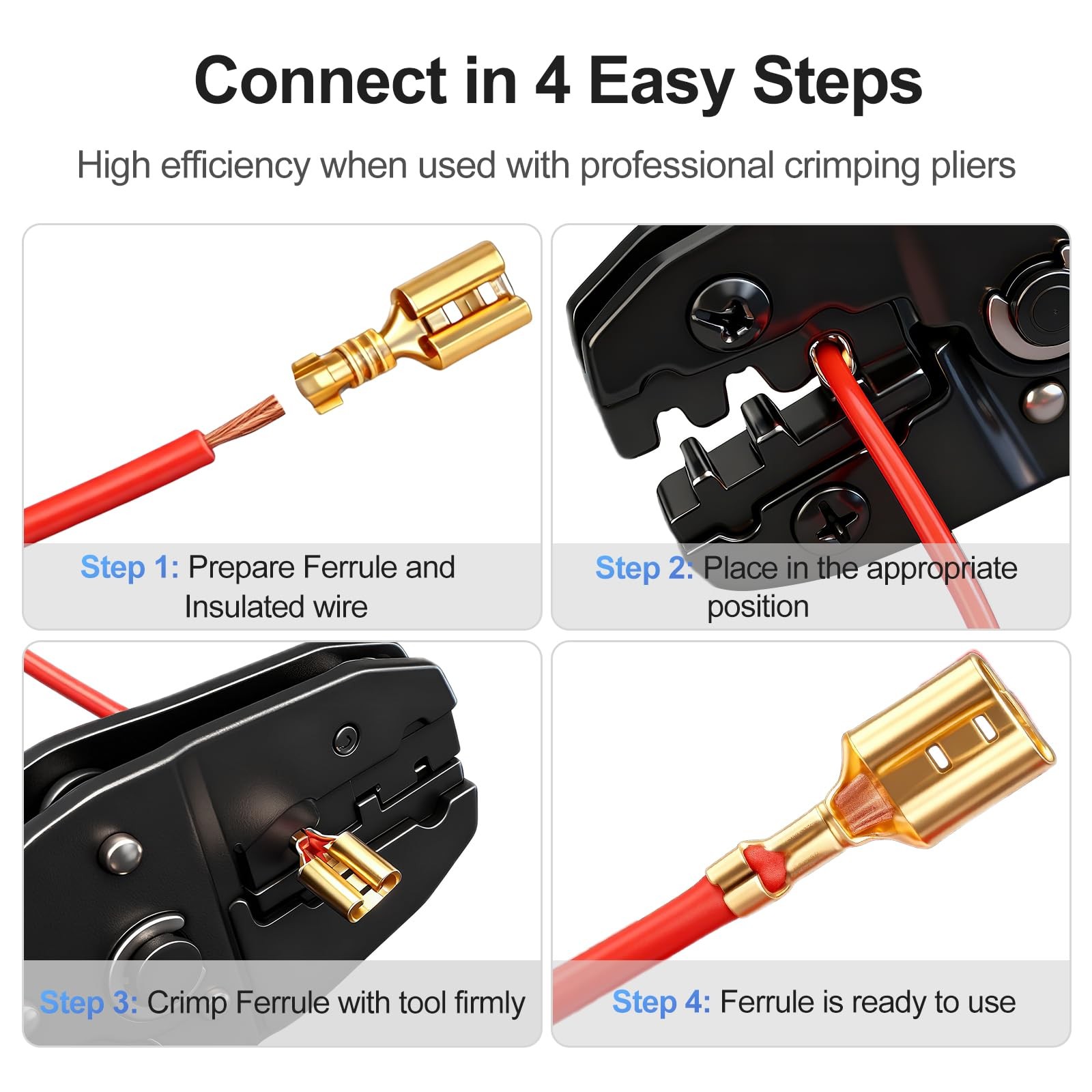 Female Spade Quick Splice Crimp Terminals 6.3mm Connector Gol