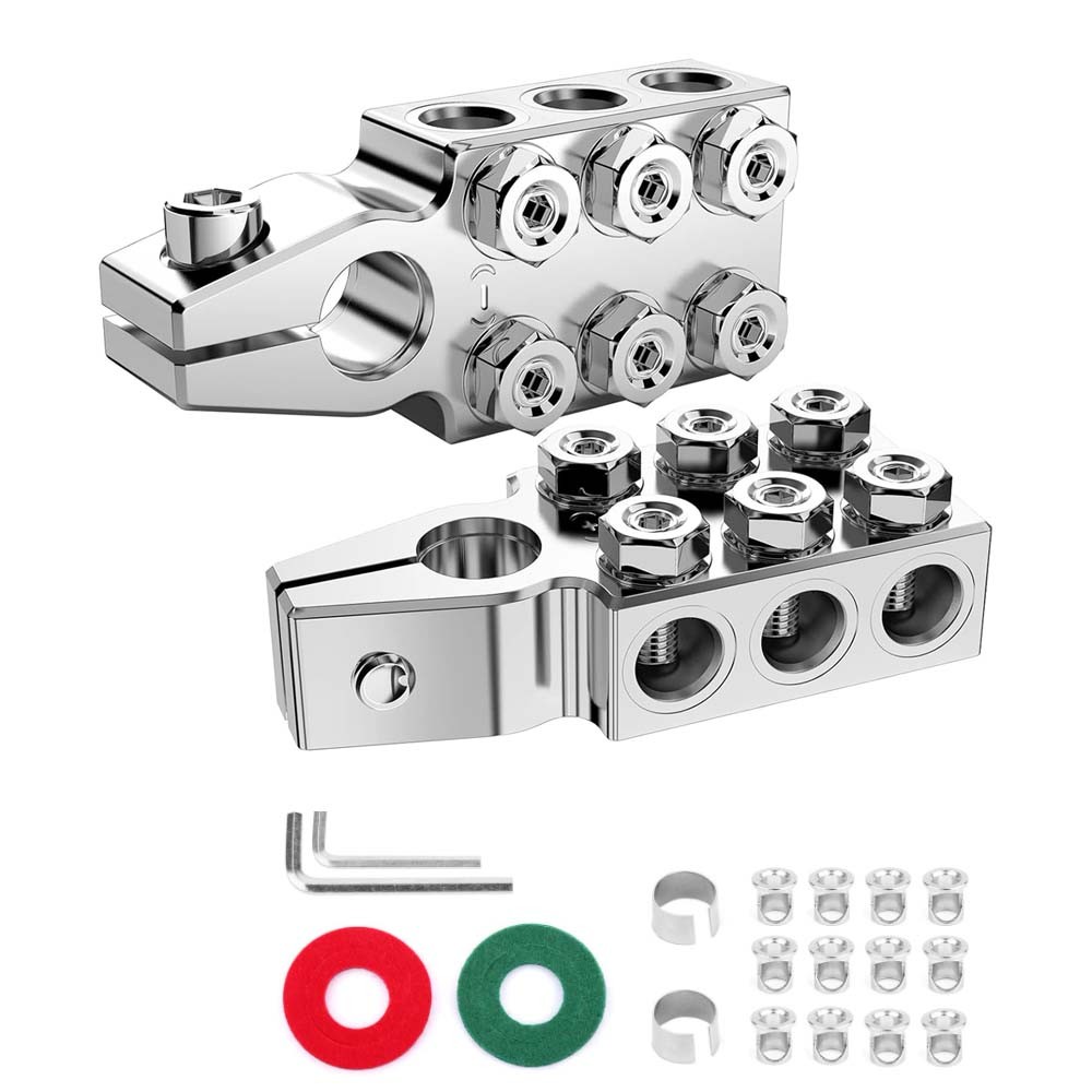 Battery Terminal Connectors 12 Way Top Post Clamps Positive Negative 8Awg 4 0Awg