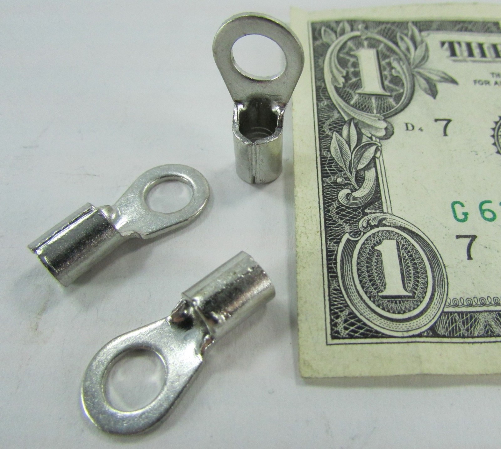 Lot 25 Tin Plated Copper Crimp Terminals M6 Stud 10 AWG to 8 AWG Stranded Welded