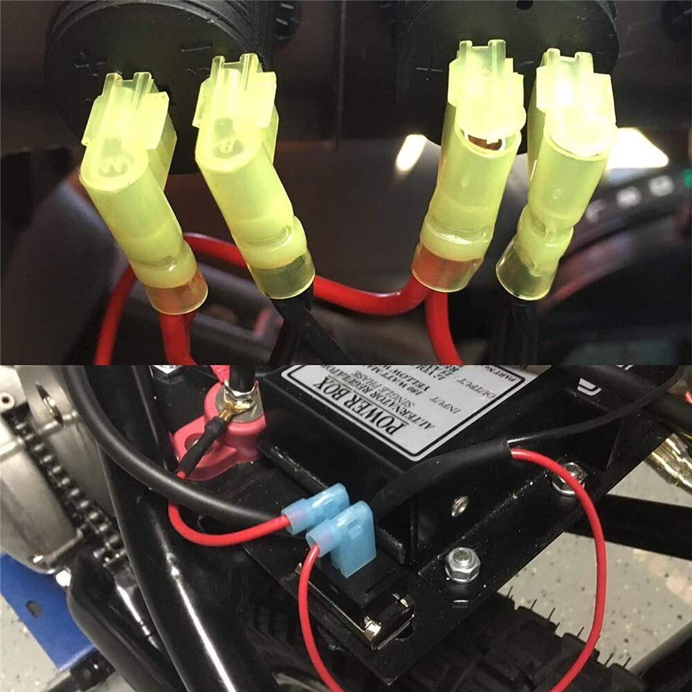 25PCS Yellow Nylon Flag Spade Terminals Right Angle 12-10AWG Crimp Connectors