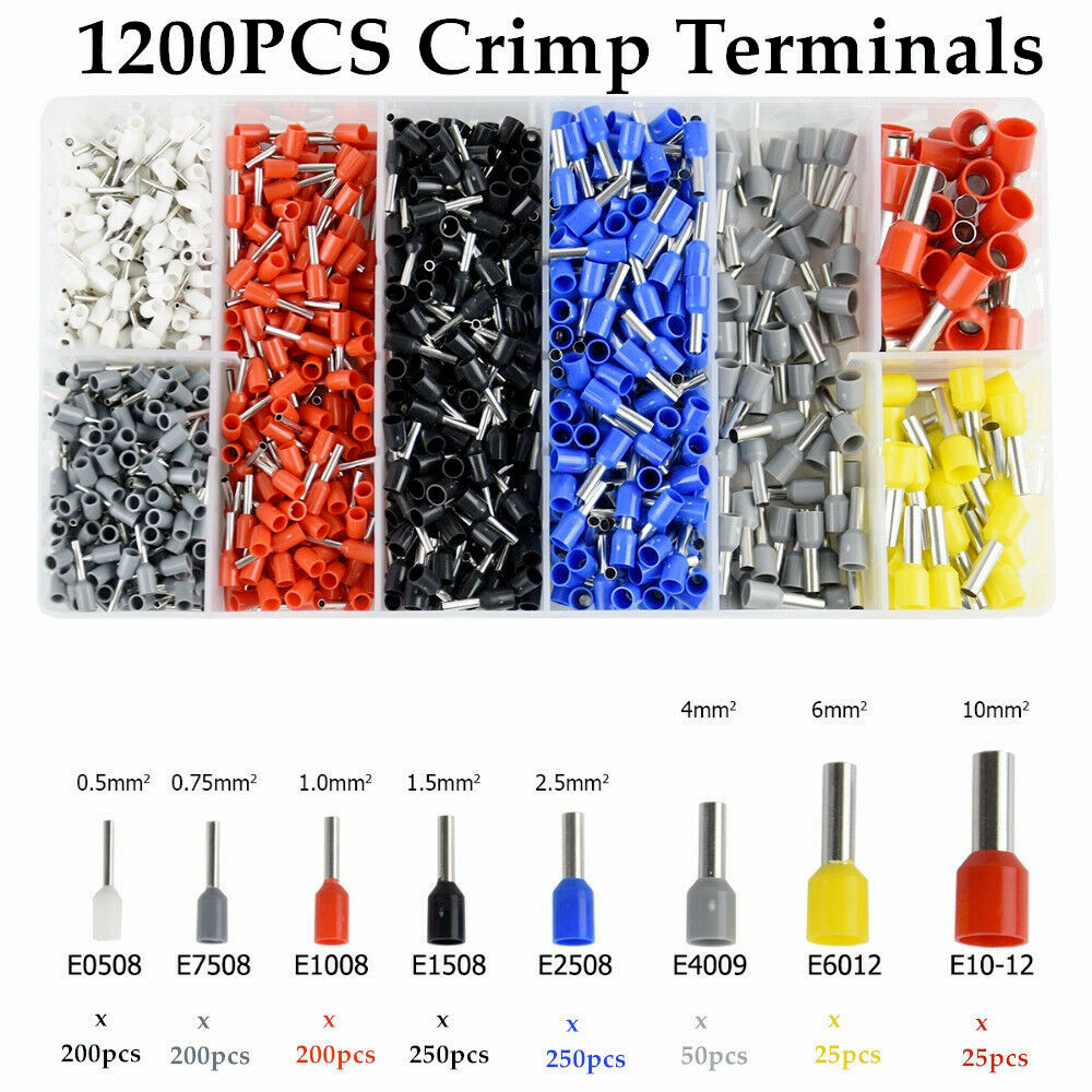 1200Pcs Terminal Wire Connectors Assorted Electrical Set Insulated Crimp Kit