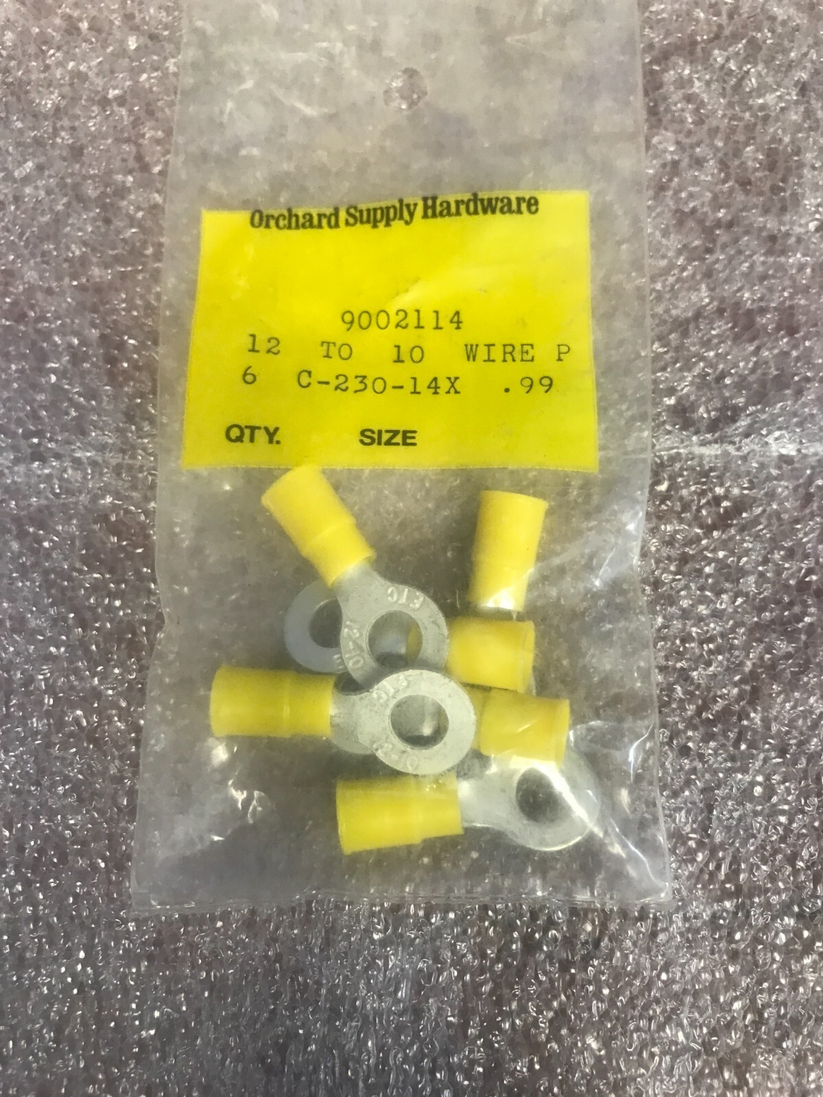 Orchard Hardware Crimp-On Wire Terminals for 12 to 10 Gauge Wire – 1/4″ Hole