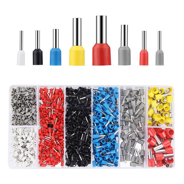 1200PCS Electrical Wire Connectors Cord Pin End Bootlace Ferrule Crimp Terminals