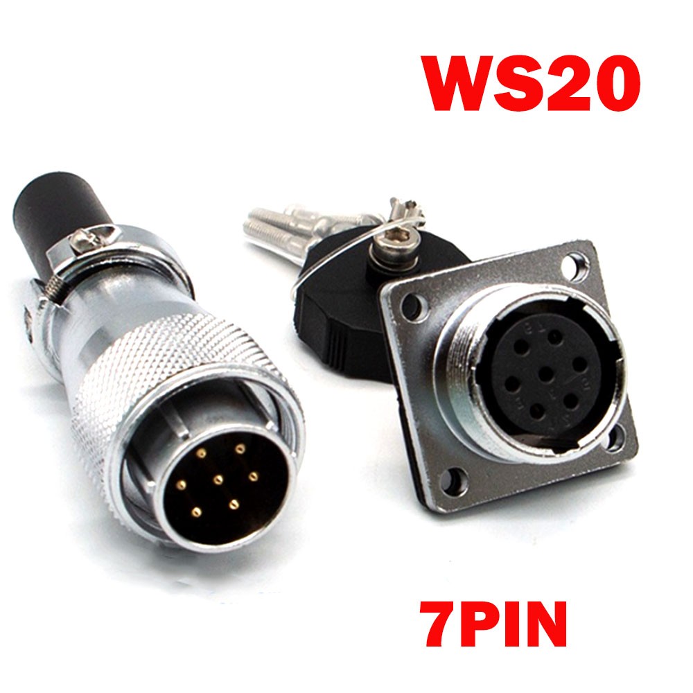 WS20 10A 7 Pin Aviation Plug And Socket,Industrial Electrical Power Connector US