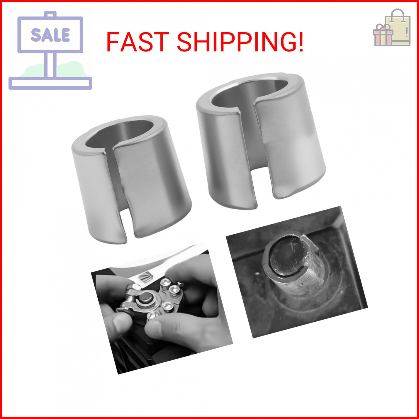 2PCS Battery Terminal Shim,Soft Lead Battery Post Shims Caps with Adjustable Ope