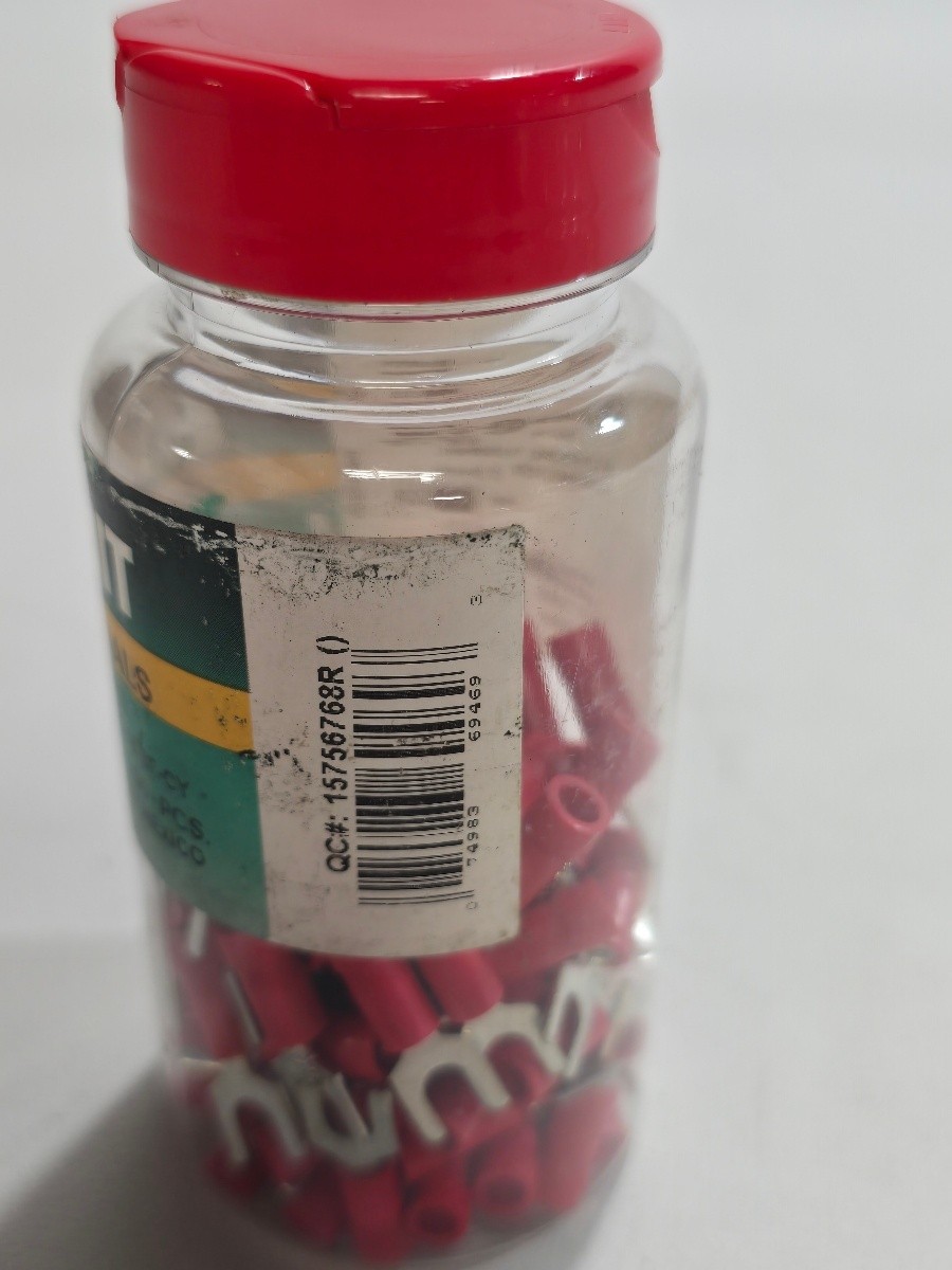 Panduit PV18 8F CY Vinyl Insulated Spade Terminals #8 Stud 100 PCS Bottle