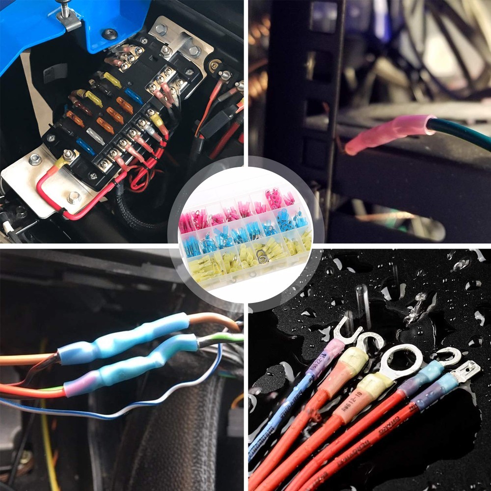 250PCS Heat Shrink Wire Connector DIY Kit Waterproof Marine Automotive Terminals