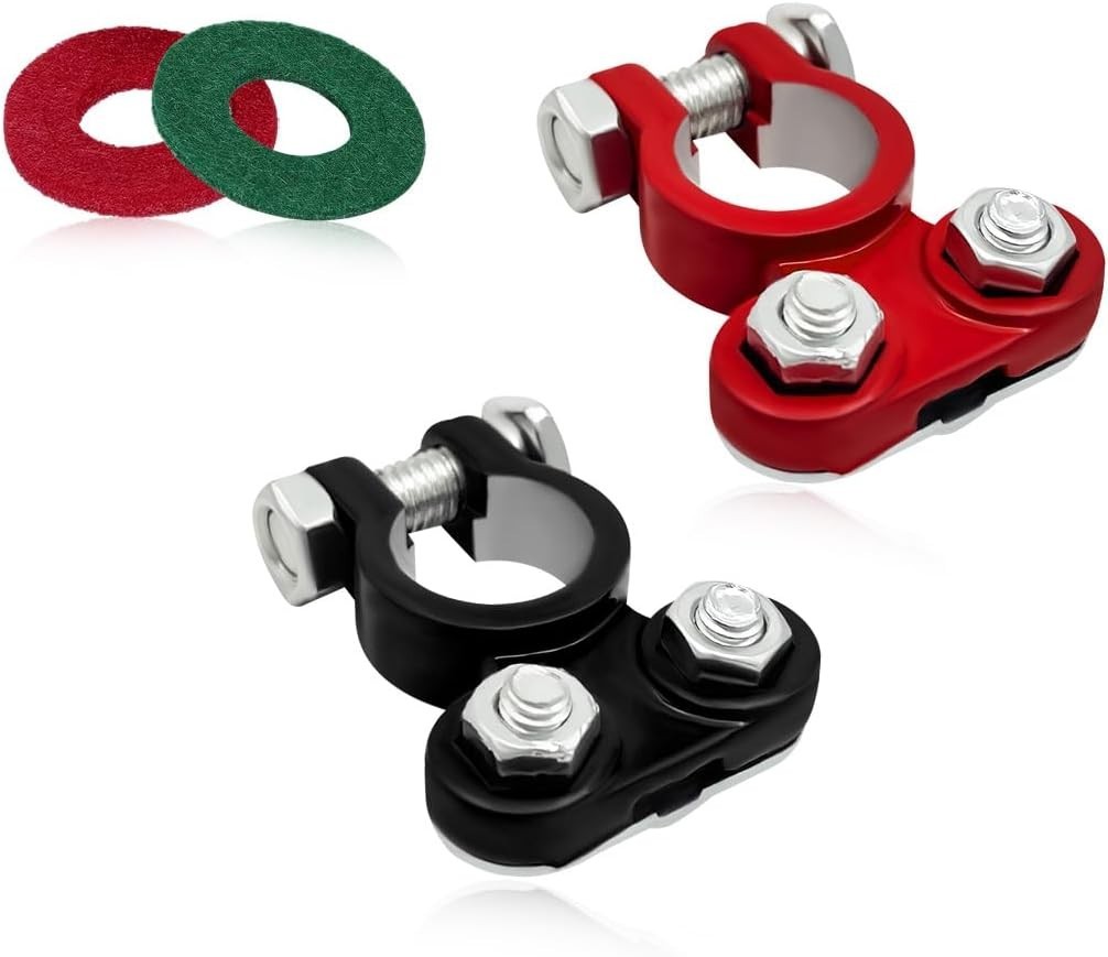 Corrosion-Resistant Aluminum Battery Terminals with Adjustable Ends – 2 PCS Set