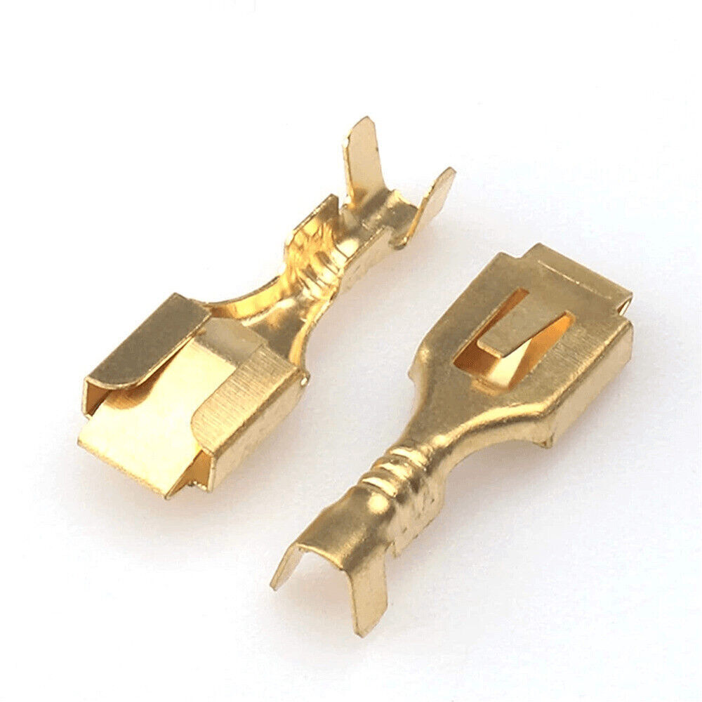 2.8mm 6.3mm Copper Female Non-Insulated Connector Quick Splice Spade Terminals