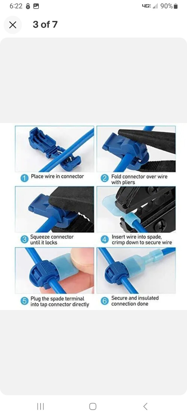 50PCS T-Tap Wire Connectors Self-Stripping Quick Splice Electrical Wire Term…