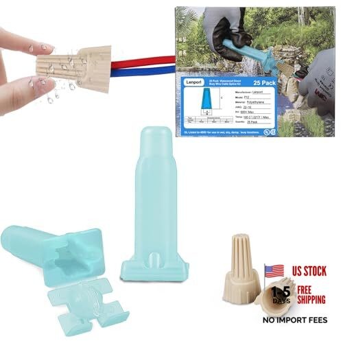 Pack Waterproof Direct Bury Wire Cable Splice Kit 22AWG-10AWG,Outdoor Seal 25