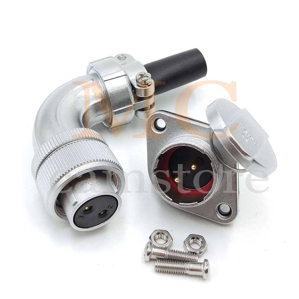 WEIPU WS20 25A 2Pin Angle Plug Panel Socket Aviation Connectors