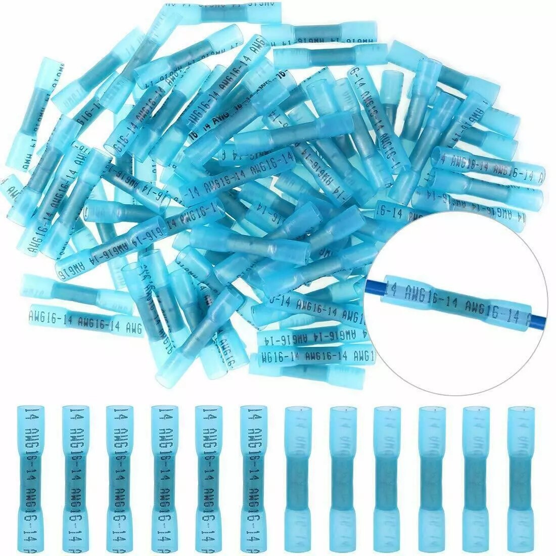 500/100x Heat Shrink But Connector Waterproof Electrical Wire Marine Butt Splice