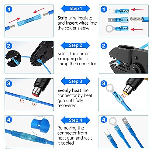 PCS Heat Shrink Wire Connectors Kit, Electrical Waterproof Crimp Butt 320