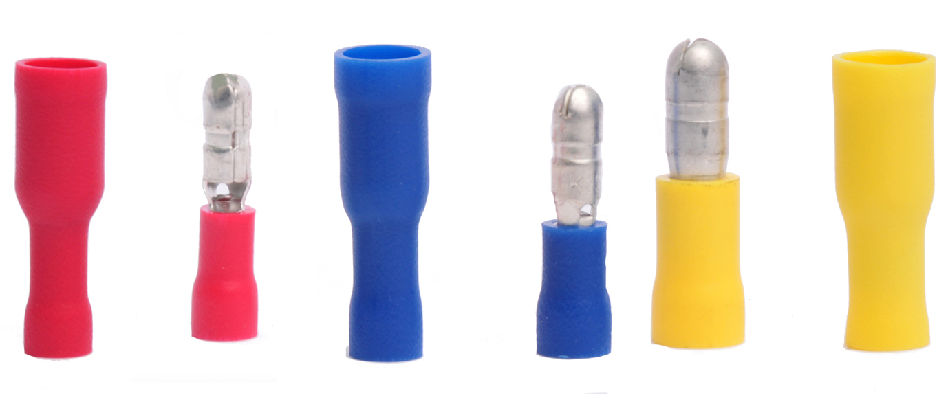 300 (M/F) Vinyl Bullet Connectors Push On Mate Terminal ALL SIZES 22-10 AWG