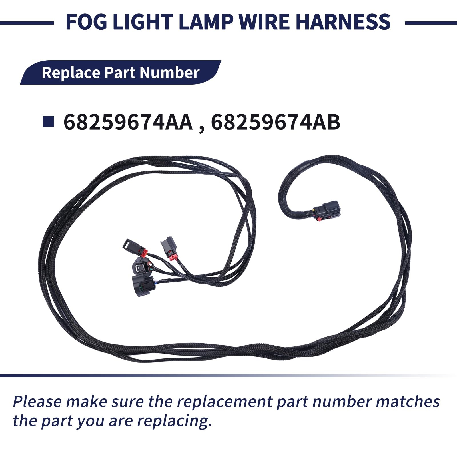 Front Headlight Fog Light Wire Harness Plug 68259674AA Compatible with Dodge …