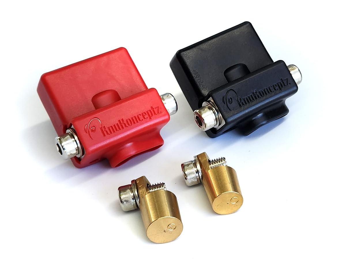 “Ultimate Battery Terminals Pair with Vertical Top Post Adapters Positive &